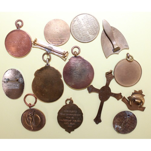 116 - Selection Of Collectable Sporting Fobs/Badges/ Cross Etc