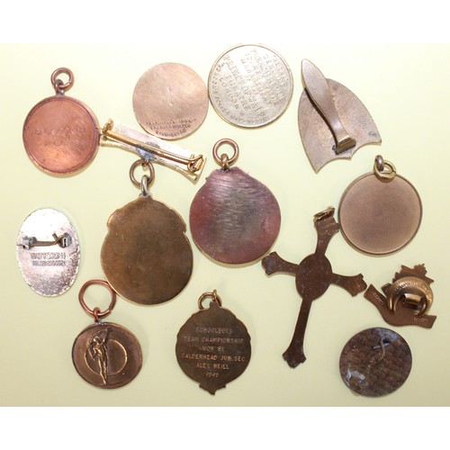 116 - Selection Of Collectable Sporting Fobs/Badges/ Cross Etc