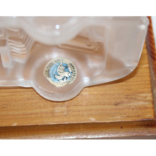 61 - Vintage Hofbauer Crystal Porsche On Wooden 
Plinth Length-16.5cm
All Seems In Good Condition