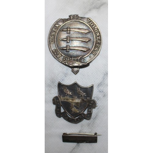 233 - 6 x Military Victorian Badges One Stamped Silver Barton