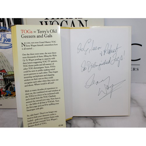 83 - TERRY WOGAN Signed Items Original Signatures Inc THE DAY JOB BOOK/BANJAXED BOOK/BUMPER BOOK OF TOGS ... 