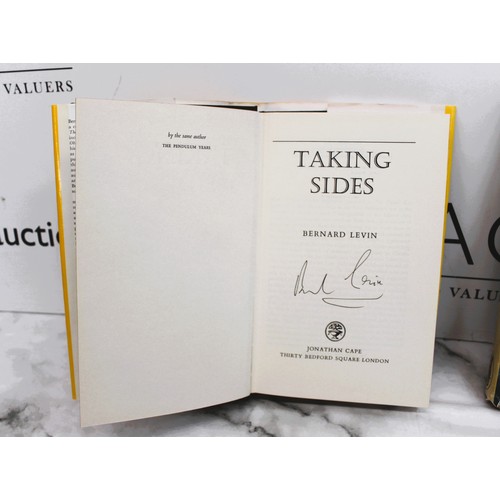 75 - 3 x Collectable Books Inc: Taking Sides By Bernard Levin-Signed Copy/An Actor And His Time By JOHN G... 