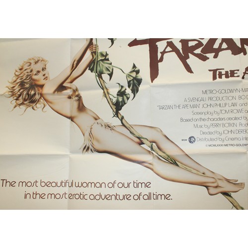 208 - 1981 Bo Derek . Richard Harris TARZAN THE APE MAN Poster As Found 101cm x 76cm