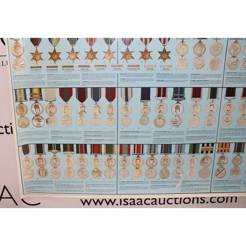 223 - The T.K.S Medal Chart Rolled Poster H: 61.5cm W: 87.5cm As Found