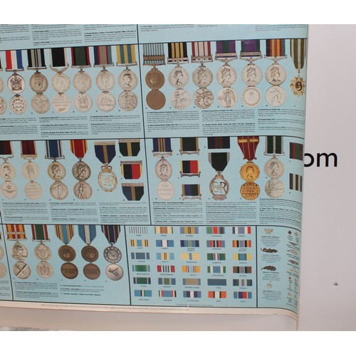223 - The T.K.S Medal Chart Rolled Poster H: 61.5cm W: 87.5cm As Found