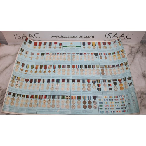223 - The T.K.S Medal Chart Rolled Poster H: 61.5cm W: 87.5cm As Found