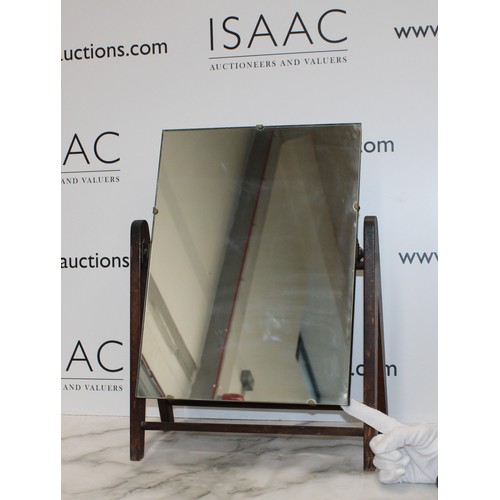 182 - Antique A-Framed Oak Mirror Stand And Mirror Height 49cm COLLECTION ONLY