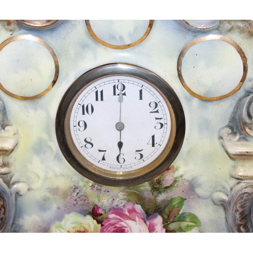 203 - Absonia Royal Bonn Porcelain Mantel Clock - 52cm Tall Approx -Untested Collection Only from Braintre... 