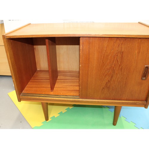 275 - Mid Century Teak Wood Small Sideboard with Sliding Doors -  76cm x 37cm x 59cm Tall - As Found - Col... 