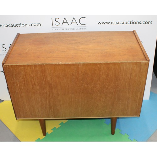 275 - Mid Century Teak Wood Small Sideboard with Sliding Doors -  76cm x 37cm x 59cm Tall - As Found - Col... 