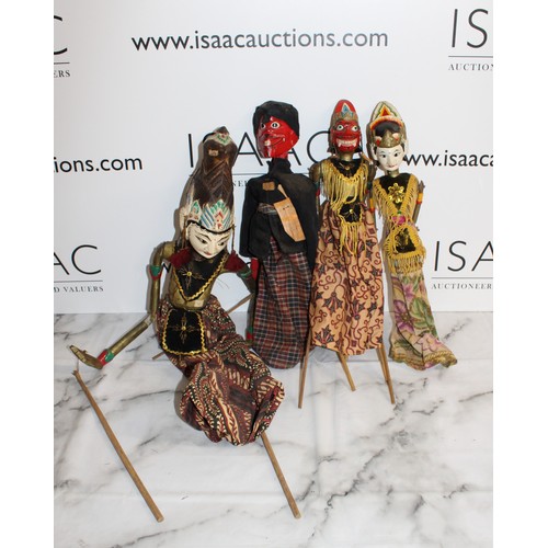 66 - Wayang Golek Rod Puppets From A Traditional Indonesian Puppet Theatre All As Found