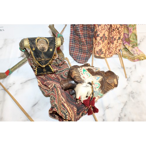 66 - Wayang Golek Rod Puppets From A Traditional Indonesian Puppet Theatre All As Found