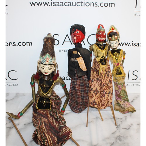 66 - Wayang Golek Rod Puppets From A Traditional Indonesian Puppet Theatre All As Found