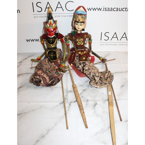 67 - Wayang Golek Rod Puppets From A Traditional Indonesian Puppet Theatre All As Found