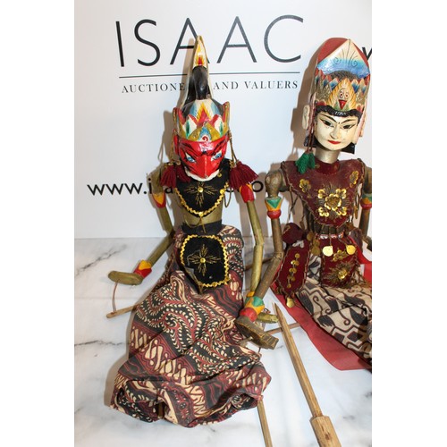 67 - Wayang Golek Rod Puppets From A Traditional Indonesian Puppet Theatre All As Found