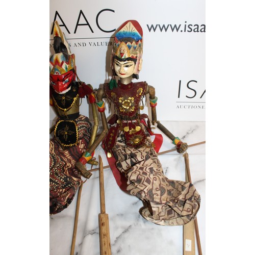 67 - Wayang Golek Rod Puppets From A Traditional Indonesian Puppet Theatre All As Found