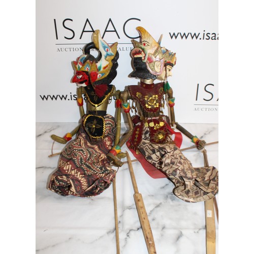 67 - Wayang Golek Rod Puppets From A Traditional Indonesian Puppet Theatre All As Found