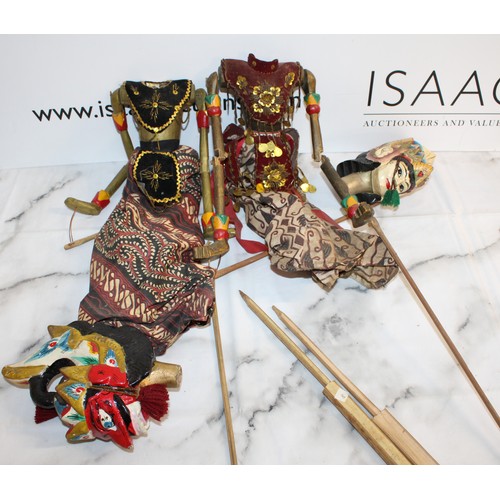 67 - Wayang Golek Rod Puppets From A Traditional Indonesian Puppet Theatre All As Found