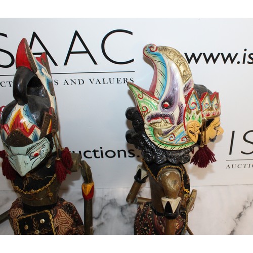 68 - Wayang Golek Rod Puppets From A Traditional Indonesian Puppet Theatre All As Found