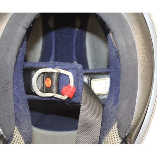 244 - KBC Force RR Full- Face Motorcycle Helmet With Black & Blue Graphic Design Size L 59-60cm As Found I... 