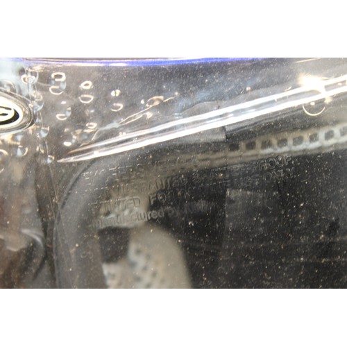 244 - KBC Force RR Full- Face Motorcycle Helmet With Black & Blue Graphic Design Size L 59-60cm As Found I... 