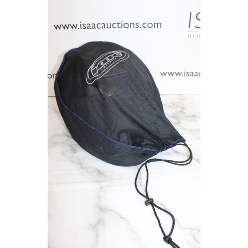 244 - KBC Force RR Full- Face Motorcycle Helmet With Black & Blue Graphic Design Size L 59-60cm As Found I... 