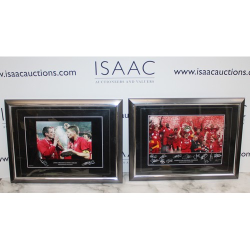 247 - Two Autograph Print LIVERPOOL THE SIGNATURE COLLECTION Framed Pictures 47.5cm x 35cm LIVERPOOL 2005 ... 