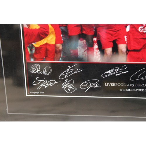 247 - Two Autograph Print LIVERPOOL THE SIGNATURE COLLECTION Framed Pictures 47.5cm x 35cm LIVERPOOL 2005 ... 