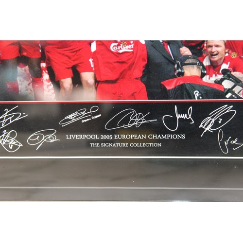 247 - Two Autograph Print LIVERPOOL THE SIGNATURE COLLECTION Framed Pictures 47.5cm x 35cm LIVERPOOL 2005 ... 