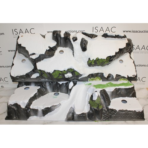 253 - 2 x Wholesale Joblots, Snowy Landscape Display Bases Plastic AS FOUND COLLECTION ONLY