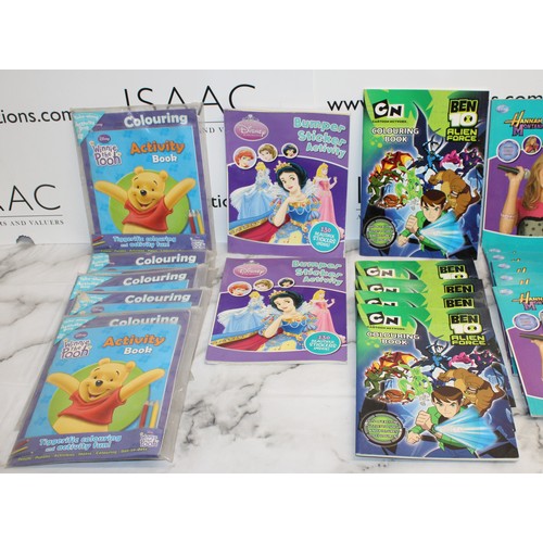 254 - A Quantity Og Wholesale Joblots 29 Activity Books, Hannah Montana, Winnie The Pooh, Disney Princesse... 