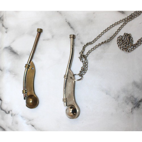 77 - 2 x Bosin Whistles One With A Chain As Found Untested