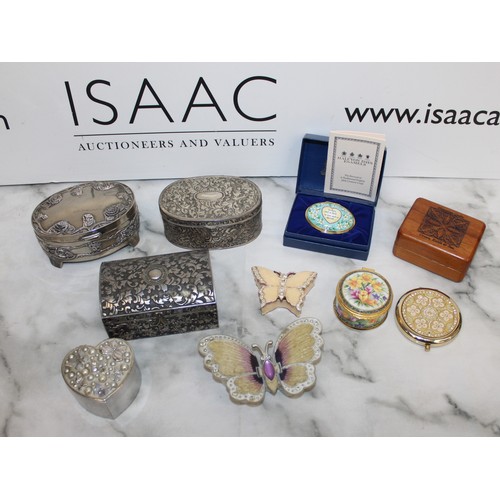 81 - Selection Of Trinket Boxes/Compact Mirror Etc All As Found