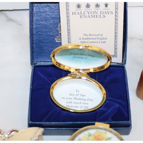 81 - Selection Of Trinket Boxes/Compact Mirror Etc All As Found