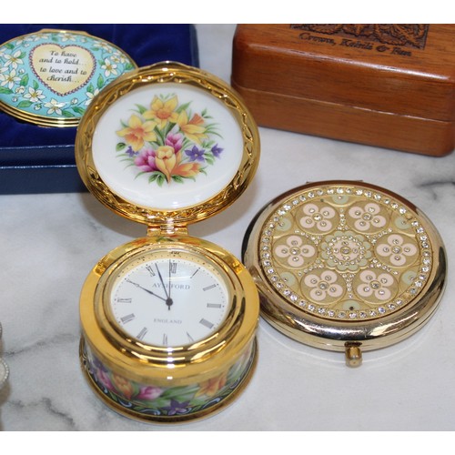 81 - Selection Of Trinket Boxes/Compact Mirror Etc All As Found