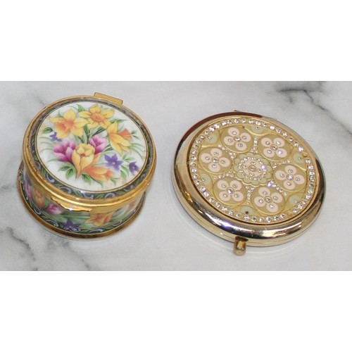 81 - Selection Of Trinket Boxes/Compact Mirror Etc All As Found