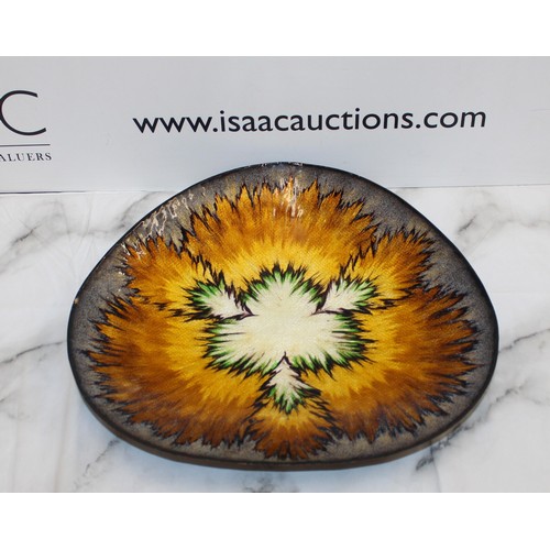 82 - J. Betourne Limoges Mid Century Decorative Ceramic Enamel Dish 36.5cm x 37cm Chip As Shown In Pictur... 