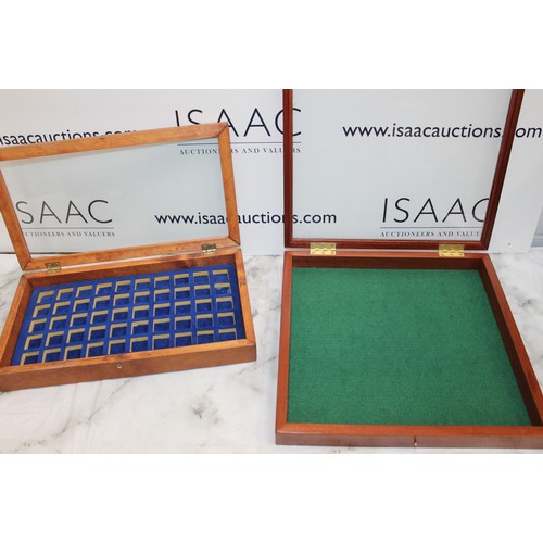 83 - Two Wooden Glass Topped Display Cases Largest-41cm x 39cm Other-44cm x 24cm As Found
COLLECTION ONLY