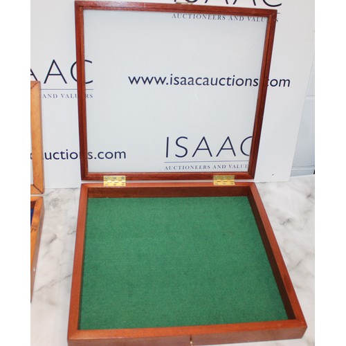 83 - Two Wooden Glass Topped Display Cases Largest-41cm x 39cm Other-44cm x 24cm As Found
COLLECTION ONLY