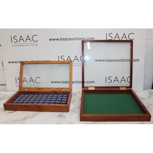83 - Two Wooden Glass Topped Display Cases Largest-41cm x 39cm Other-44cm x 24cm As Found
COLLECTION ONLY