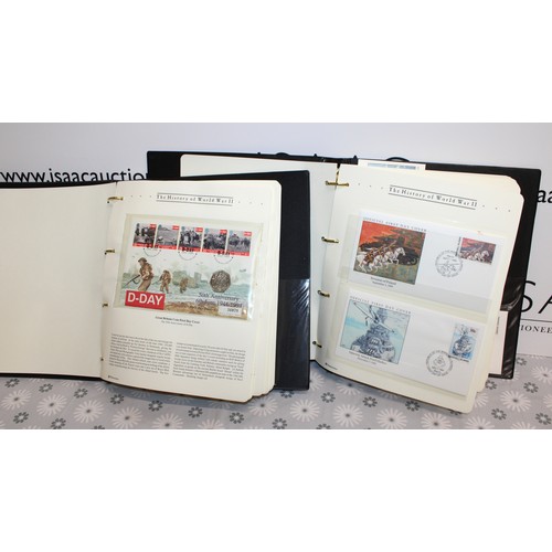 286 - 2 x Albums Containing A Quantity Of First Day Covers Including 15 Coin Covers Depicting The History ... 
