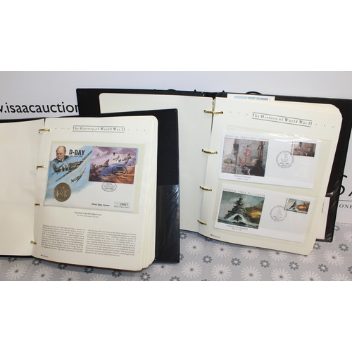 286 - 2 x Albums Containing A Quantity Of First Day Covers Including 15 Coin Covers Depicting The History ... 