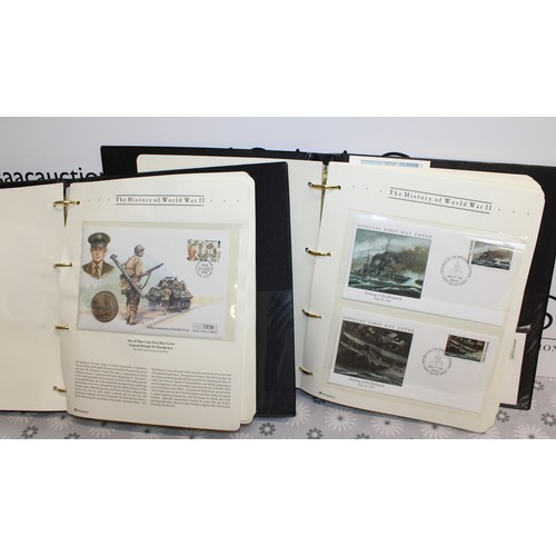 286 - 2 x Albums Containing A Quantity Of First Day Covers Including 15 Coin Covers Depicting The History ... 
