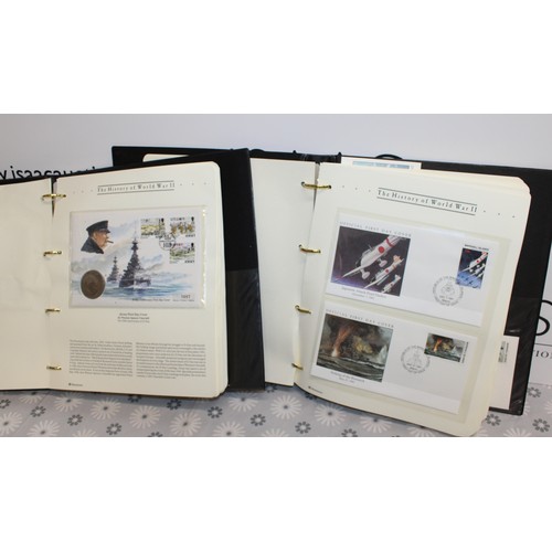 286 - 2 x Albums Containing A Quantity Of First Day Covers Including 15 Coin Covers Depicting The History ... 