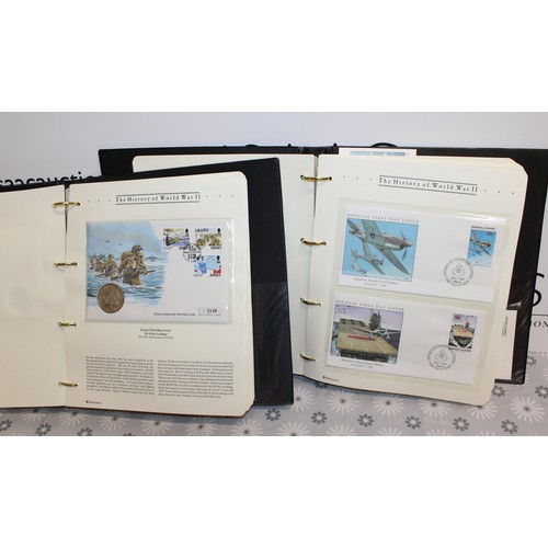 286 - 2 x Albums Containing A Quantity Of First Day Covers Including 15 Coin Covers Depicting The History ... 