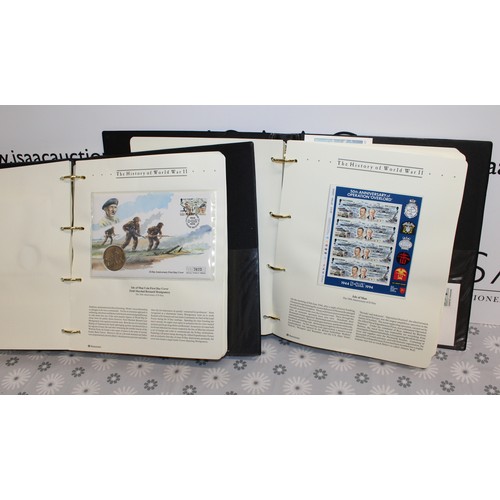 286 - 2 x Albums Containing A Quantity Of First Day Covers Including 15 Coin Covers Depicting The History ... 