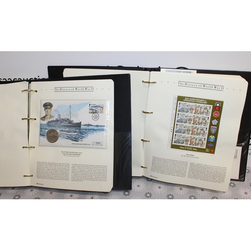 286 - 2 x Albums Containing A Quantity Of First Day Covers Including 15 Coin Covers Depicting The History ... 