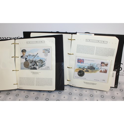 286 - 2 x Albums Containing A Quantity Of First Day Covers Including 15 Coin Covers Depicting The History ... 