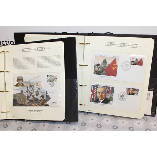 286 - 2 x Albums Containing A Quantity Of First Day Covers Including 15 Coin Covers Depicting The History ... 