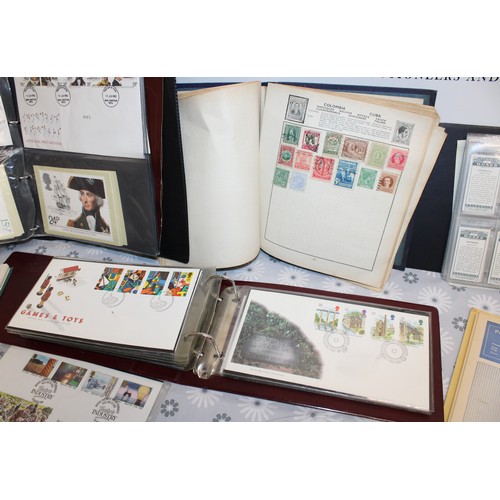 293 - A Large Quantity Of First Day Covers/Stamp Albums And Cigarette Card Etc As Shown In Various Albums